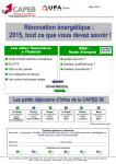 REUNIONS 1ER SEMESTRE 2015 RENOVATION ENERGETIQUE