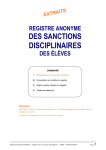 Registre anonyme des sanctions disciplinaires des &eacute;l&egrave;ves