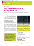 SIRET, une immatriculation indispensable