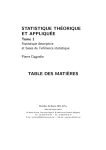 Table des matières - Livres de statistique de Pierre Dagnelie