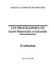 Les programmes de santé maternelle et infantile