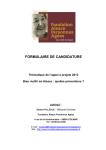 formulaire de candidature - Fondation Alsace Personnes Agées