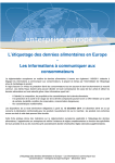 L`étiquetage des denrées alimentaires en Europe