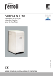 SIMPLA N F 30 - Notices d`emploi pour chaudi&egrave;res, chauffe