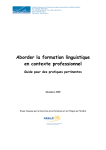 Aborder la formation linguistique en contexte professionnel Guide