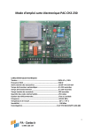 Mode d`emploi carte électronique PAC-CH2-230