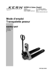 Mode d`emploi Transpalette peseur