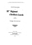 Historique du 117e Régiment d`Artillerie Lourde. Campagne 1914