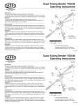 Quad Tubing Bender TB3456 Operating Instructions