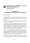 Lettre ouverte aux membres de l`Assembl&eacute;e nationale du Qu&eacute;bec