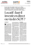 Locatif : faut-il investir en direct ou via des SCPI ?