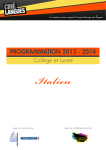 PROGRAMMATION 2013 - 2014