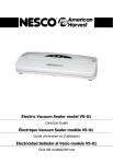 Electric Vacuum Sealer model VS-01 &Eacute;lectrique Vacuum Sealer