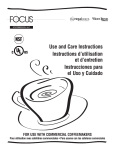 Use and Care Instructions Instructions d`utilisation et d`entretien