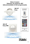Mode d`emploi. Détecteur de présence 360° télécommandable et