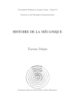 HISTOIRE DE LA M&Eacute;CANIQUE Travaux Dirig&eacute;s