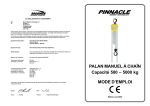 PALAN MANUEL À CHAÎN Capacité 500 – 5000 kg MODE D`EMPLOI