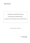 Qualité des interventions en promotion de la santé