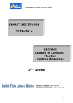 LIVRET DES ÉTUDES 2013–2014 LICENCE - Bibliothèques