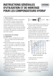 instructions générales d`utilisation et de montage pour les