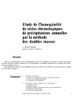 Etude de l`homogénéité de séries chronologiques de précipitations