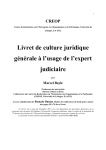 Livret de culture juridique générale à l`usage de l`expert judiciaire