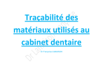 Dr Françoise LAMAISON - Traçabilité dentaire