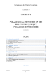 Cours N&deg;6 Les P&eacute;dagogies