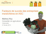 Facteurs de succès des entreprises maraîchères en - Agri