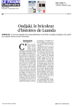 Ondjaki, le bricoleur d`histoires de Luanda