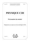 PHYSIQUE C2D Présentation du module