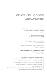 Tables de l`année 2005