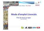 Mode d`emploi Licenciés 2012