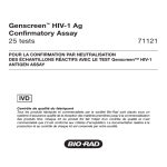Genscreen&trade; HIV-1 Ag Confirmatory Assay 25 tests 71121 - Bio-Rad