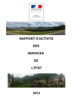 rapport d`activit&eacute; des services de l`Etat 2013