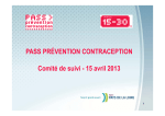 Bilan du Pass pr&eacute;vention contraception avril 2013