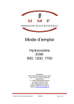 Mode d`emploi - HMF Hermeler Maschinenbau GmbH