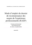 Mode d`emploi du dossier RAEP - Minist&egrave;re de la Culture et de la