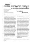 Organisation du système de formation continue dans l