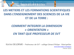 METIERS LIES AUX SVT - Académie de Montpellier