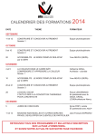 CALENDRIER DES FORMATIONS 2014