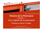 Histoire de la Pharmacie Aux origines de la pharmacie