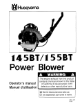 145BT/155BT Power Blower