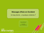 Massages d`Asie en Occident Un long chemin… et