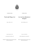 Food and Drugs Act Loi sur les aliments et drogues