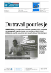 La Gazette 01.10.2010 Du travail pour les jeunes