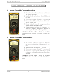 Fiche Méthode : Utiliser un multim`etre 1 Mode d`emploi d`un amp