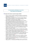 Les principales publications du service Des sciences de l`éducation