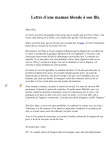Lettre d`une maman blonde &agrave; son fils.