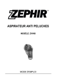 aspirateur anti peluches mod&egrave;le: zhv60